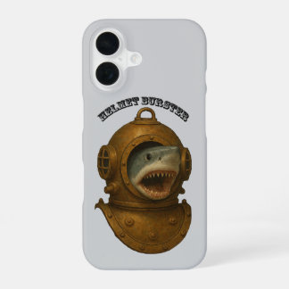 Tauchhelm aus der Vintage-Zeit mit einem herauskom iPhone 16 Hülle