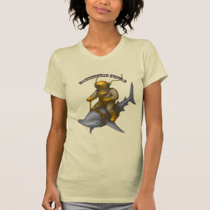 Tauchhelm-Taucher reitet auf einem Hammerhai URM T-Shirt