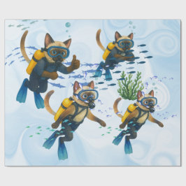 Tauchkatzen tauchen unter Wasser  Geschenkpapier