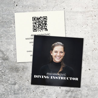 Tauchlehrer Fitness Personal Trainer Quadratische Visitenkarte