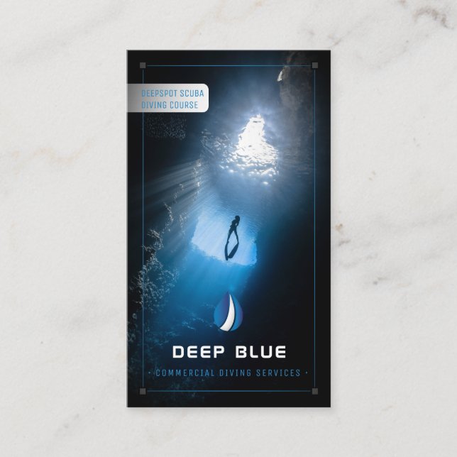 Tauchlehrer | Frogman | Scuba Sports Visitenkarte (Vorderseite)