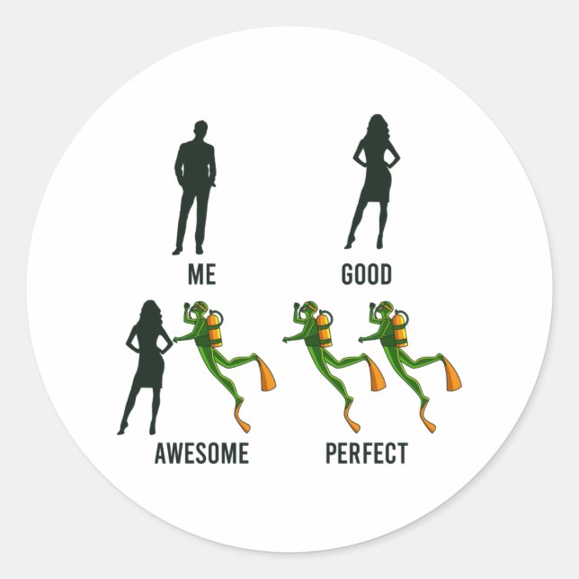 Tauchlehrer Funny Scuba Diver Apparel Dive Runder Aufkleber (Vorderseite)