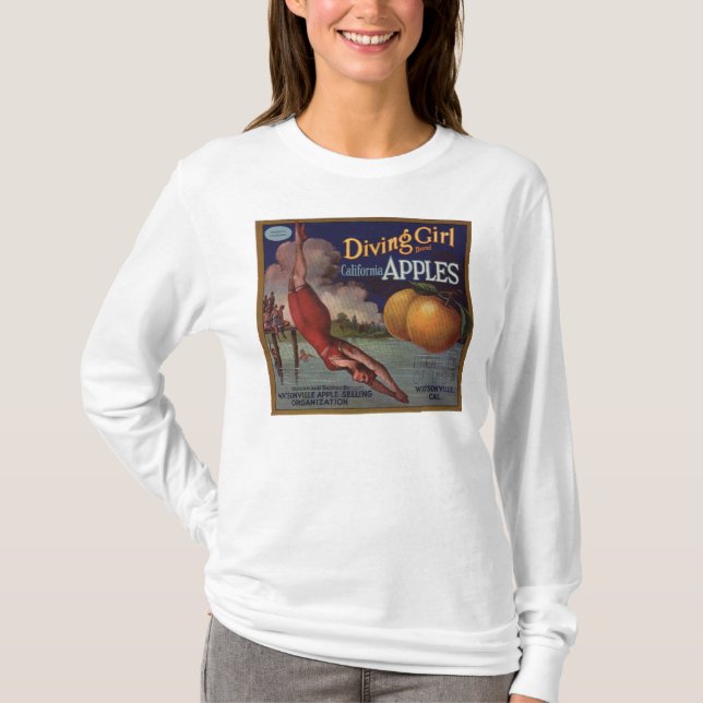 Tauchmädchen-Äpfel T-Shirt (Vorderseite)