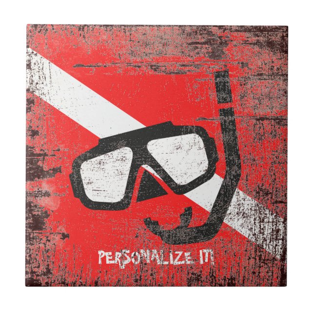 Tauchmaske mit Flagge Fliese (Vorderseite)