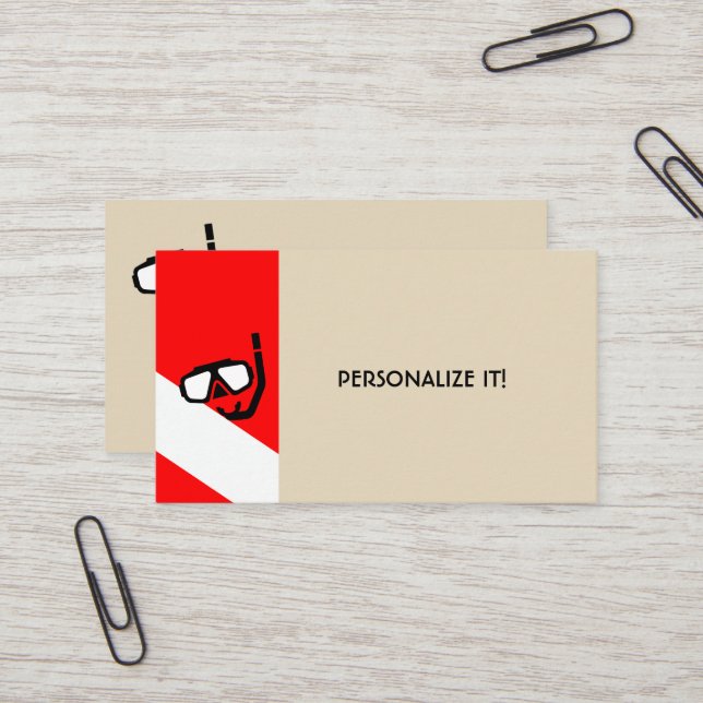 Tauchmaske mit Flagge Visitenkarte (Vorderseite/Rückseite Beispiel)