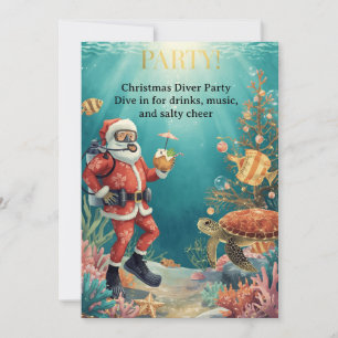 Tauchparty-Weihnachtseinladung für Taucher Einladung
