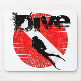 Tauchsport, American Diver Down Flag SCUBA Mousepad