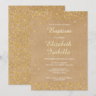 Tauf Einladung Golden Hearts