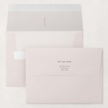 Tauf-Einladung Grace Blush Religious Cross