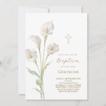 Tauf Einladung mit Calla-Lilie