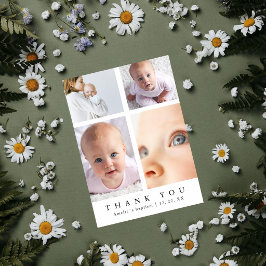 Tauf-Foto-Collage Kreuz Elegantes Dankeschön Dankeskarte