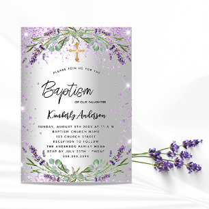 Tauf Lavendel Silber Violett funkelt elegant Einladung