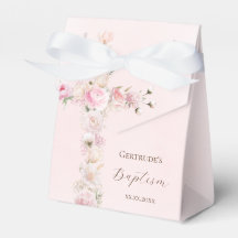 Tauf rosa Blumenkreuz Geschenkbox