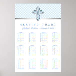 Tauf Sitzordnung Baby Blue Poster