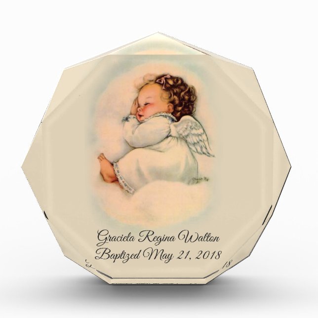 Taufbecken Vintages Baby Angel Fotoblock (Vorderseite)