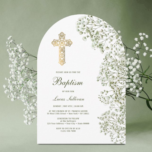 Taufbogen mit Baby's Breath Einladung (Von Creator hochgeladen)