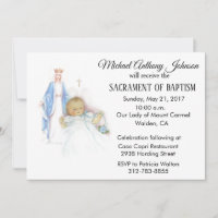 Taufe Baby Boy Vintage Jungfrau Mary Einladung