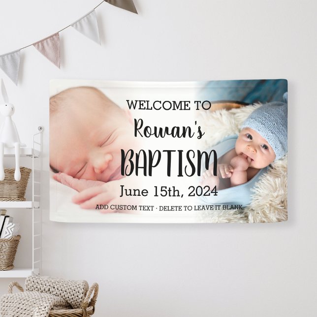 Taufe Begrüßungszeichen Kinder FotoCollage Banner (Baptism Welcome Sign Kids Photo Collage
)