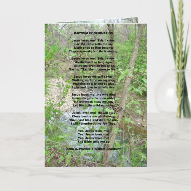 TAUFE-BESTÄTIGUNG Gruß-Karte Karte (Vorderseite)