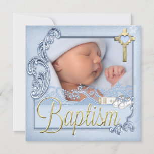 Taufe Blue Cross Junge Taufbild Einladung