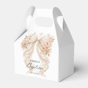 Taufe Blumen Perlen Bogen Geschenkschachtel