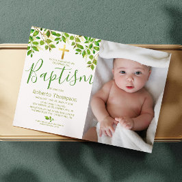 Taufe Botanisches Christening-Foto Einladung