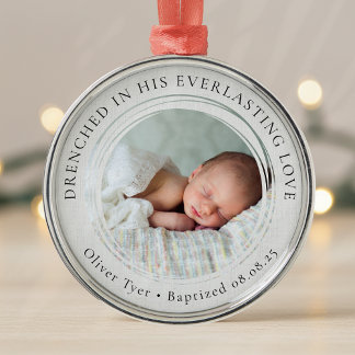 Taufe Boy Girl Foto Keepake Ornament Aus Metall