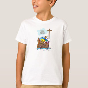 Taufe Boy Noah's Ark, Niedliche Tiere Personalisie T-Shirt