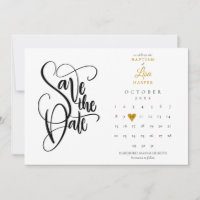 Taufe Christening Calendar Gold Herz