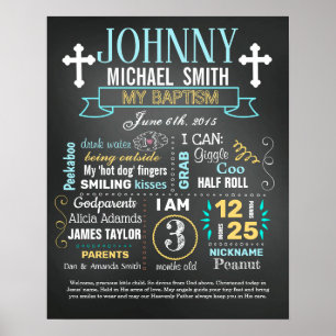 Taufe Christening Chalkboard-Zeichen Poster