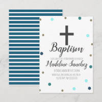 Taufe Christening Confetti Blue Foil Gold Dots