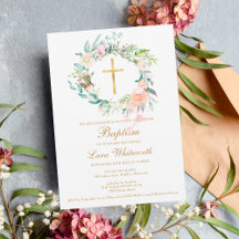 Taufe Christening Floral Watercolor Garland