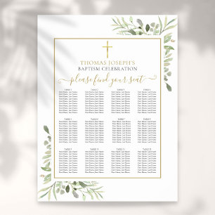 Taufe Christening Greenerity Gold Seating Chart Poster