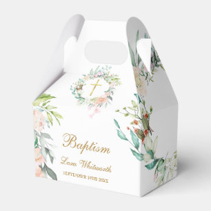 Taufe Christening Wasserfarbe Floral Gold Schrift Geschenkschachtel