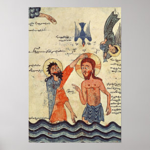 Taufe Christi, aus einem Evangelium Poster