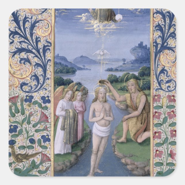Taufe Christi Quadratischer Aufkleber (Vorderseite)