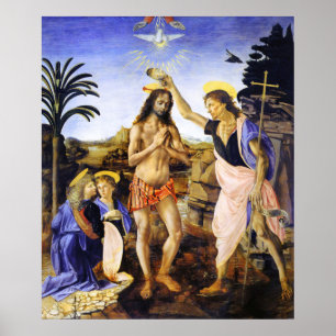 Taufe Christi von Leonardo da Vinci Fine Art Poster