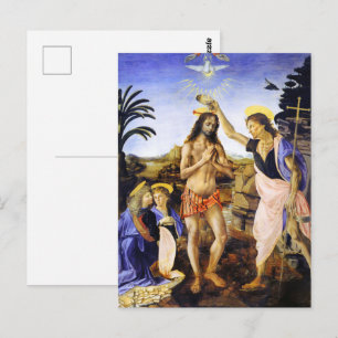 Taufe Christi von Leonardo da Vinci Fine Art Postkarte