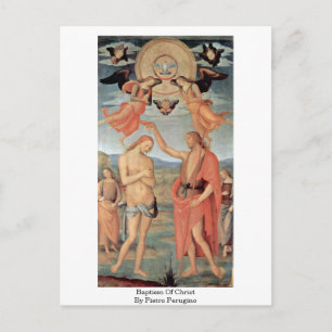 Taufe Christi von Pietro Perugino Postkarte