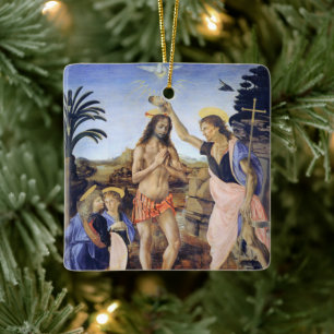Taufe Christi von Verrocchio, Leonardo da Vinci Keramikornament