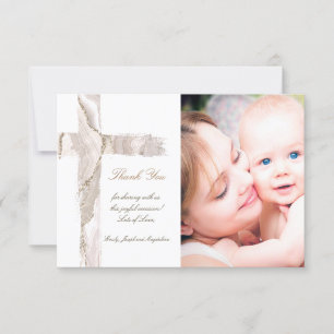 Taufe danke beige rosa Heiligkreuz Einladung