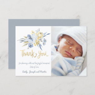 Taufe danke dir, Junge blau gelb Einladung