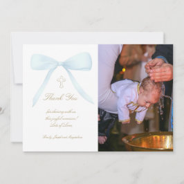 Taufe danke Foto blauer Bogen Einladung