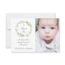 Taufe danke grüne Kranzeinladung