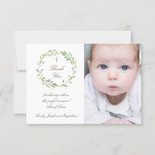 Taufe danke grüne Kranzeinladung Einladung