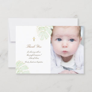 Taufe danke Ihnen palm Blätter Glitzer Einladung