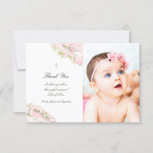 Taufe danke Ihnen rosa Marmoreinladung Einladung