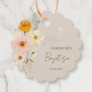 Taufe delikate Bouquet Gunst Tags Geschenkanhänger
