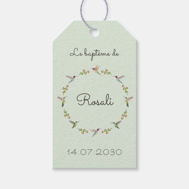 Taufe der Annas Kolibris Geschenkanhänger (Vorderseite)