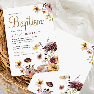 Taufe der hübschen Wildblume Floral Girl Einladung